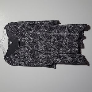 Simply Emma Womens Rhinestone Long Sleeve Top - Size 1X